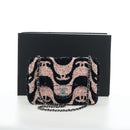 CHANEL Chain Shoulder Bag Leather sequins Navy Silver CC Auth 192127SM-12