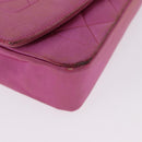 CHANEL Matelasse Chain Shoulder Bag Satin Pink Gold CC Auth 192128-9