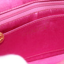 CHANEL Matelasse Chain Shoulder Bag Satin Pink Gold CC Auth 192128-21