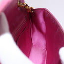 CHANEL Matelasse Chain Shoulder Bag Satin Pink Gold CC Auth 192128-22