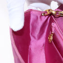 CHANEL Matelasse Chain Shoulder Bag Satin Pink Gold CC Auth 192128-23