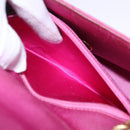 CHANEL Matelasse Chain Shoulder Bag Satin Pink Gold CC Auth 192128-25
