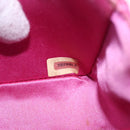 CHANEL Matelasse Chain Shoulder Bag Satin Pink Gold CC Auth 192128-12