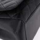CHANEL Matelasse Chain Hand Bag Lamb Skin Black Silver CC Auth 192129M-10