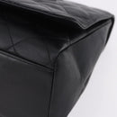 CHANEL Matelasse Chain Hand Bag Lamb Skin Black Silver CC Auth 192129M-11