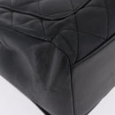 CHANEL Matelasse Chain Hand Bag Lamb Skin Black Silver CC Auth 192129M-12