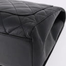 CHANEL Matelasse Chain Hand Bag Lamb Skin Black Silver CC Auth 192129M-13