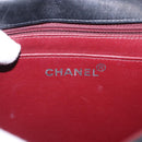 CHANEL Matelasse Chain Hand Bag Lamb Skin Black Silver CC Auth 192129M-15