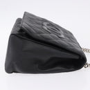 CHANEL Matelasse Chain Hand Bag Lamb Skin Black Silver CC Auth 192129M-4