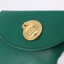 CARTIER PANTHERE Coin Purse Leather Green Gold Auth 192131A-12