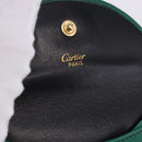 CARTIER PANTHERE Coin Purse Leather Green Gold Auth 192131A-14