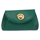 CARTIER PANTHERE Coin Purse Leather Green Gold Auth 192131A-2