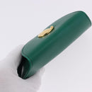 CARTIER PANTHERE Coin Purse Leather Green Gold Auth 192131A-6