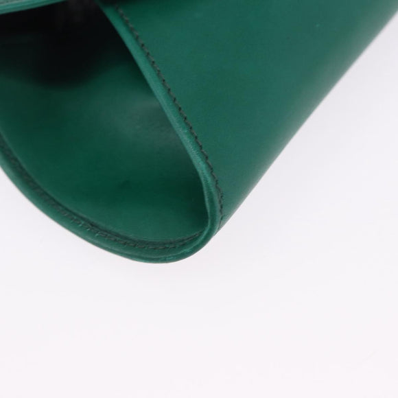 CARTIER PANTHERE Coin Purse Leather Green Gold Auth 192131A