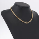 Christian Dior Choker Necklace metal Gold Tone Auth 192151M-12