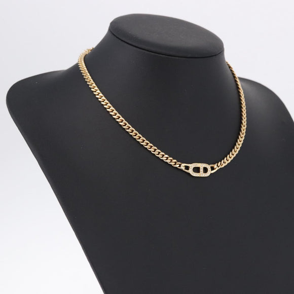 Christian Dior Choker Necklace metal Gold Tone Auth 192151M