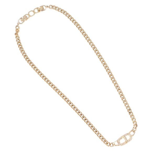 Christian Dior Choker Necklace metal Gold Tone Auth 192151M