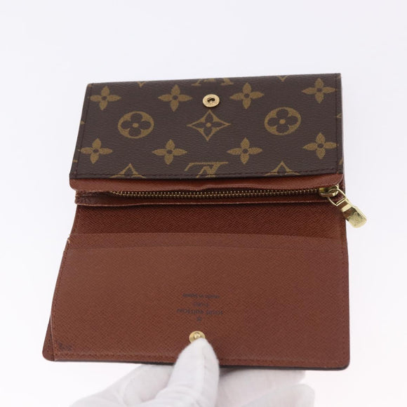 LOUIS VUITTON Monogram Porte Monnaie Billets Tresor Wallet M61730 Auth 192171A