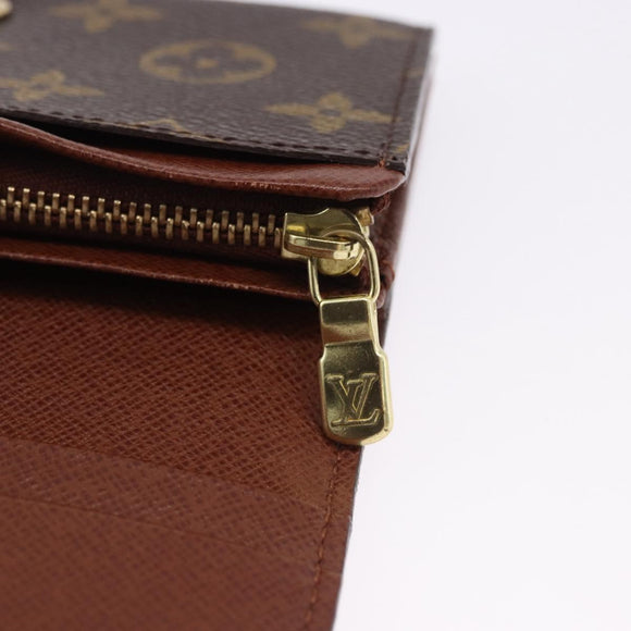 LOUIS VUITTON Monogram Porte Monnaie Billets Tresor Wallet M61730 Auth 192171A