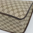 GUCCI GG Supreme Web Sherry Line Shoulder Bag PVC Beige Gold Auth 192186A-15