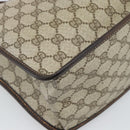 GUCCI GG Supreme Web Sherry Line Shoulder Bag PVC Beige Gold Auth 192186A-16