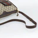 GUCCI GG Supreme Web Sherry Line Shoulder Bag PVC Beige Gold Auth 192186A-7