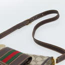 GUCCI GG Supreme Web Sherry Line Shoulder Bag PVC Beige Gold Auth 192186A-8