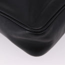 GUCCI Horsebit Web Sherry Line Shoulder Bag Leather Black Gold Auth 192187A-9
