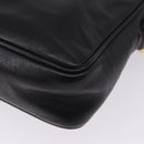 GUCCI Horsebit Web Sherry Line Shoulder Bag Leather Black Gold Auth 192187A-14