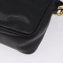 GUCCI Horsebit Web Sherry Line Shoulder Bag Leather Black Gold Auth 192187A-16