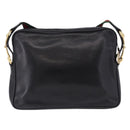 GUCCI Horsebit Web Sherry Line Shoulder Bag Leather Black Gold Auth 192187A-2