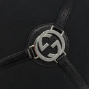 GUCCI Interlocking G Hand Bag Canvas Black Silver 114875 Auth 192188V-18