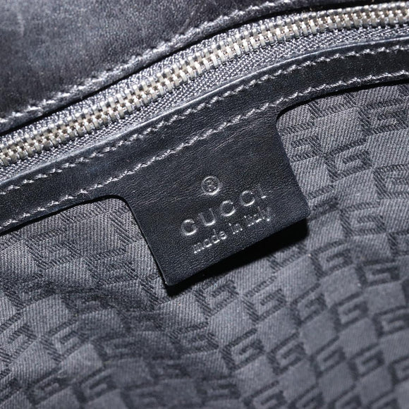 GUCCI Interlocking G Hand Bag Canvas Black Silver 114875 Auth 192188V