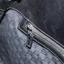 GUCCI Interlocking G Hand Bag Canvas Black Silver 114875 Auth 192188V-22
