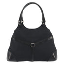 GUCCI Interlocking G Hand Bag Canvas Black Silver 114875 Auth 192188V-2