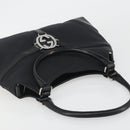 GUCCI Interlocking G Hand Bag Canvas Black Silver 114875 Auth 192188V-6