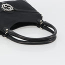 GUCCI Interlocking G Hand Bag Canvas Black Silver 114875 Auth 192188V-7