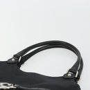 GUCCI Interlocking G Hand Bag Canvas Black Silver 114875 Auth 192188V-8