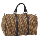 Christian Dior Trotter Canvas Boston Bag Beige Gold Auth 192191-1