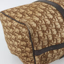 Christian Dior Trotter Canvas Boston Bag Beige Gold Auth 192191-11