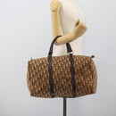 Christian Dior Trotter Canvas Boston Bag Beige Gold Auth 192191-20