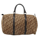 Christian Dior Trotter Canvas Boston Bag Beige Gold Auth 192191-3