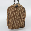 Christian Dior Trotter Canvas Boston Bag Beige Gold Auth 192191-5