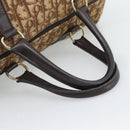 Christian Dior Trotter Canvas Boston Bag Beige Gold Auth 192191-7