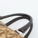 Christian Dior Trotter Canvas Boston Bag Beige Gold Auth 192191-8