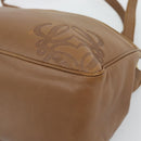 LOEWE Shoulder Bag Leather Brown Gold Auth 192193-8