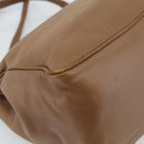 LOEWE Shoulder Bag Leather Brown Gold Auth 192193-17