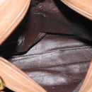 LOEWE Shoulder Bag Leather Brown Gold Auth 192193-11