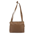 LOEWE Shoulder Bag Leather Brown Gold Auth 192193-13