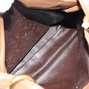 LOEWE Shoulder Bag Leather Brown Gold Auth 192193-24